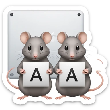 Two rats with letters “не нам судить” sticker