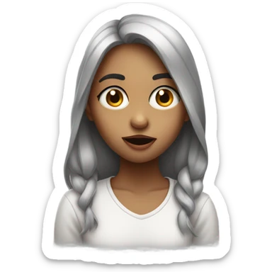 girl with eyes crossed looking up and tounge out  sticker