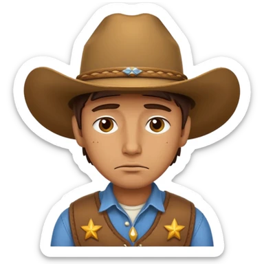 Sad cowboy sticker