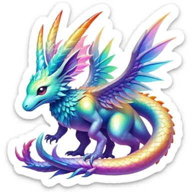 Epic divine legendary complex detailed iridescent gradients aesthetic-Fakémon-creature-scenery sticker