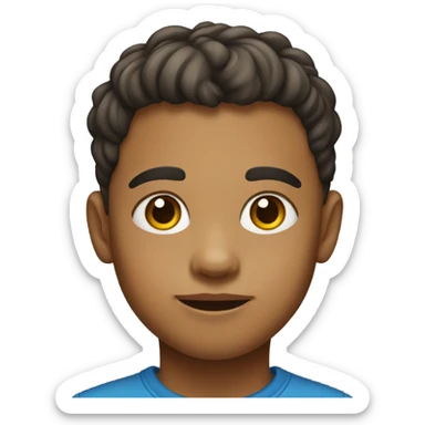 portrait of a medium skinned boy sticker