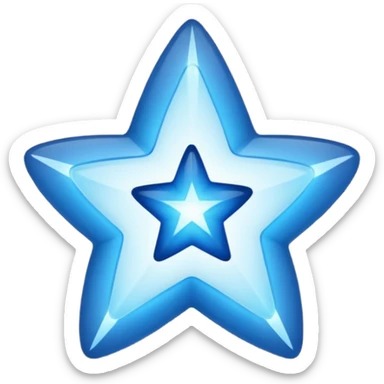 Make a blue star with black right Mark inside sticker