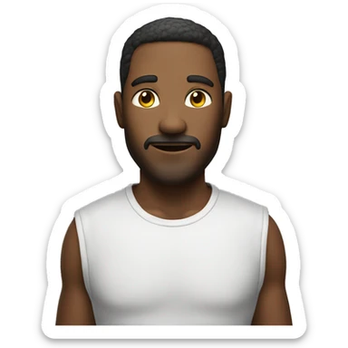 a man open deep at friut sticker