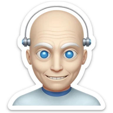 mutant test subject portrait, head and shoulders only, third eye on forehead, pale skin, creepy calm smile, lab experiment style, 3D cartoon, mobile game icon style, clean background, no text, no watermark

 sticker