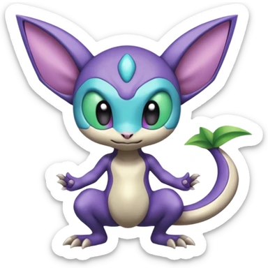 Colorful Exotic Meloetta-Mewtwo-Sableye-Virizion-Venom-Stitch-Fakémon-creature-hybrid sticker