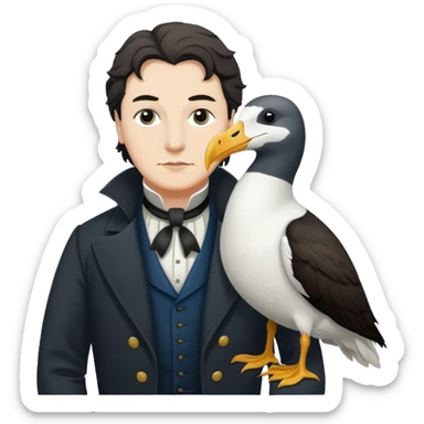 SAMUEL taylor Coleridge standing next to an albatross sticker