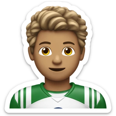 Je suis un garçon âgé de 8 ans chatain clair cheveux jusqu'au menton et j'adore le football sticker