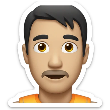 Man with black hair Faking injury sticker