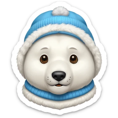 polar bar with beanie hat sticker