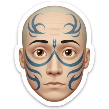 tattoo man, white skintone,tattoos on face. sticker