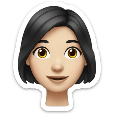 White Girl with black hair and dimples sticker