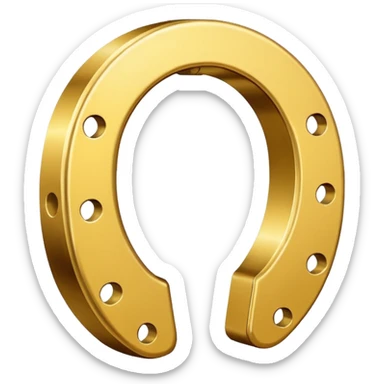 Emoji of an iron golden horseshoe with a thumb down in the middle (DisLikes) Vector sticker