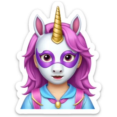 unicorn face mask scout girl sticker