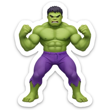 Angry hulk with big fist only till chest sticker