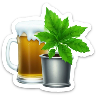 potted plant + beer sticker