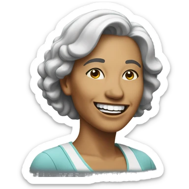 middleaged woman smiling with tilted head sticker
