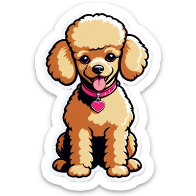With poodle sticker