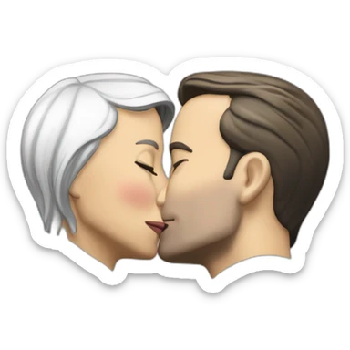macron kiss lepen sticker