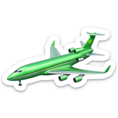 bright green jumbo jet sticker