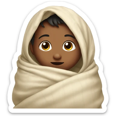 new  born indian baby boy wrapped in blanket sticker