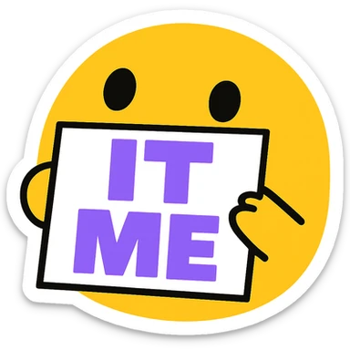 replace the "TY" here with "IT ME" sticker