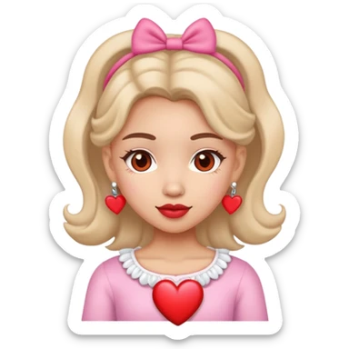 Girly girl with heart accessories sticker