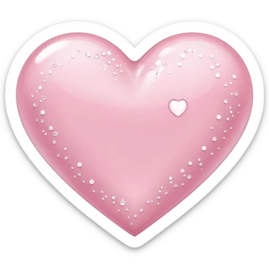 Light pink heart🍜  with big white sparkles sticker