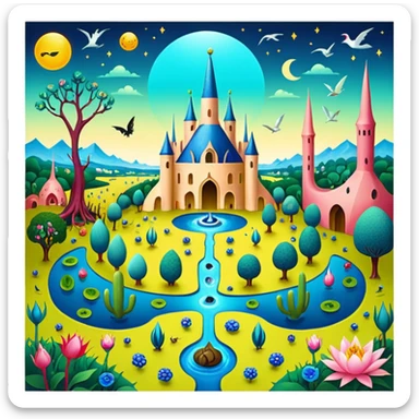 solarpunk - hieronymus bosch phantasmagoric depictions of the garden of earthly delights sticker