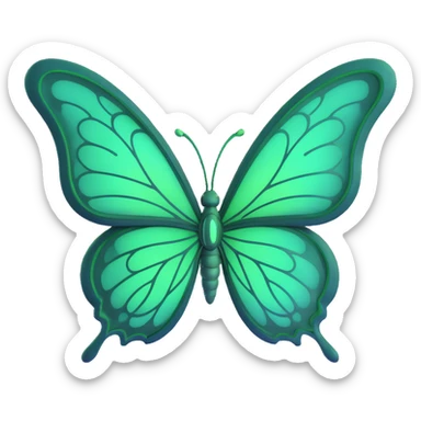 Add a glowing outline around the butterfly's wings, keeping the luminous #c0ff53 green, glowing highlights, magical particles, dreamy aura, fine elegant vein patterns, layered textures, ornamental details, and transparent background in a 3D cartoon, digital fantasy art style. sticker