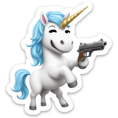 Unicorn with gun sticker