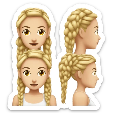 Mean blonde girl with brunette braids sticker