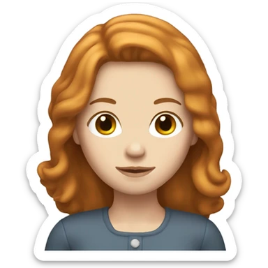 pale pretty woman with shoulder length ginger-brown hair sticker