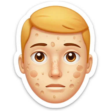 face with acne and pimples sticker