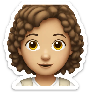 Cute girl with short brown hair sitting inside a white Subaru XV  sticker