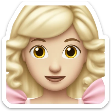 White blonde ballerina, wearing a pink tutu￼ sticker