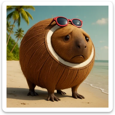 Edit the character in the reference image to have a sad expression, keeping the original style, outfit, and colors exactly as in the reference image. sticker