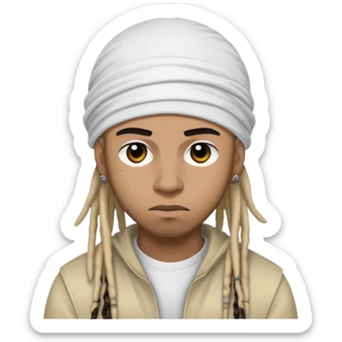 emo rapper with dreads and a durag sticker