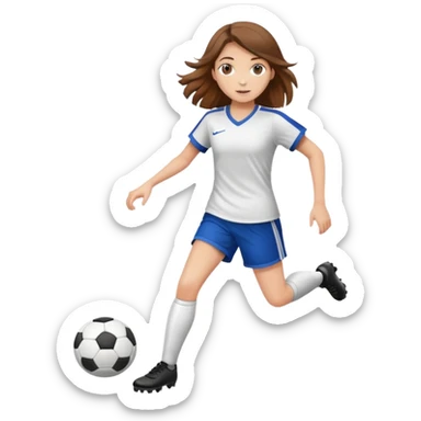 Braunhaariges Mädchen das Fußball spielt  sticker