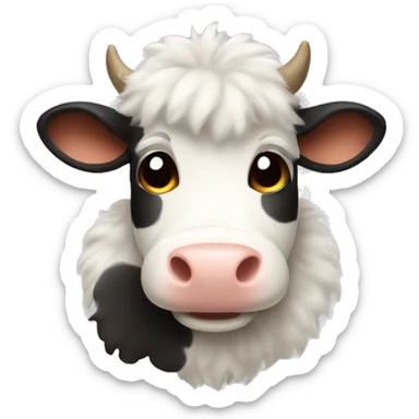 Fluffy cow sticker