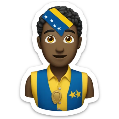 man with barbados flag sticker