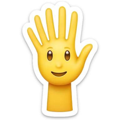yellow emoji face with raised palm in front signaling stop or no permission sticker