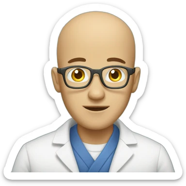 bald chemists in lab sticker