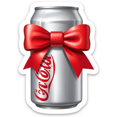 Diet coke coca cola can with bow emoji sticker