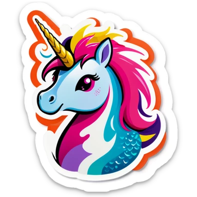 Unicorn mix with dragon sticker