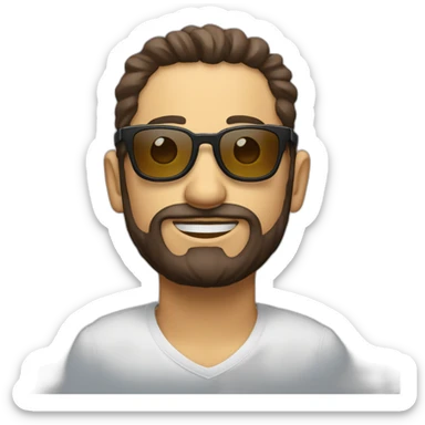 chico con barba y gafas ralla a un lado sticker