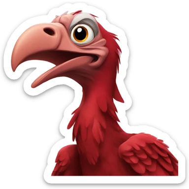 red vulture grinning sticker