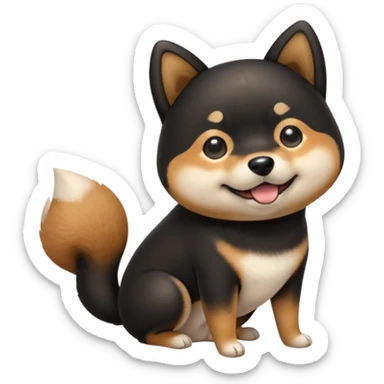black Shiba Inu dog pooping sticker