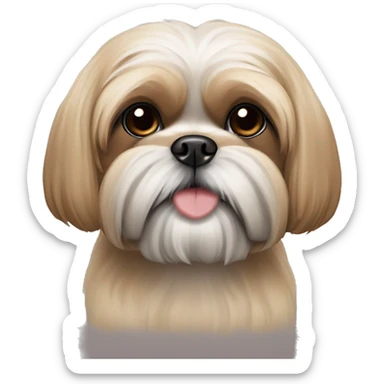 Solid tan  Shih Tzu dog with no eyes sticker