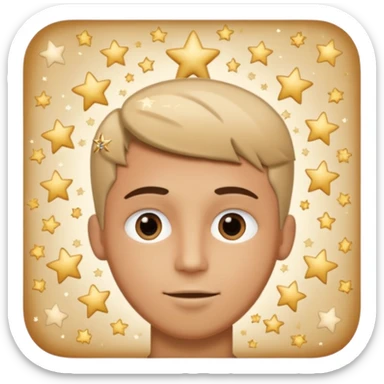 Quiero un emoji con el rostro de Félix de straykid, pero con los ojos más rasgados y con corazones, estrellas y destellos de luces alrededor y que sobre su cabeza diga te amo Josefa con letras modernas sticker