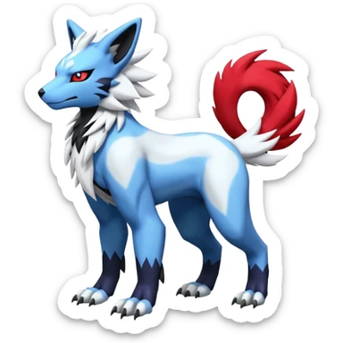 WereGarurumon-Zeraora-Renamon-Absol-fusion-hybrid-creature (full body sticker